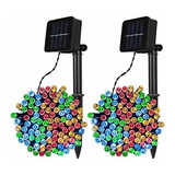 Luces Solares De Navidad Para Exteriores, 33 Pies, 100 Led,