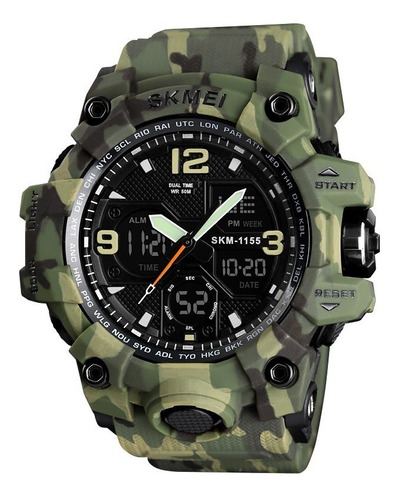 Reloj Hombre Skmei 1155 Cronometro Camuflado Militar Tactico