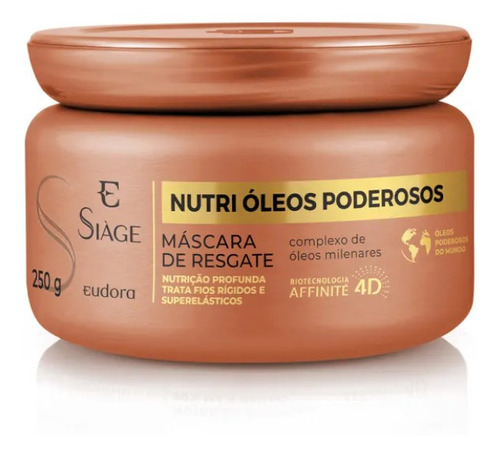 Máscara Eudora Síage Nutri Óleos Poderosos Restauração De 250ml 250g