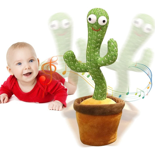 Cactus Bailarín Parlante Para Bebe Y Niños Con Luz Y Sonido