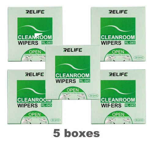 5 Cajas Paños Antiestático Libre De Polvo Rl-045 5x50pz