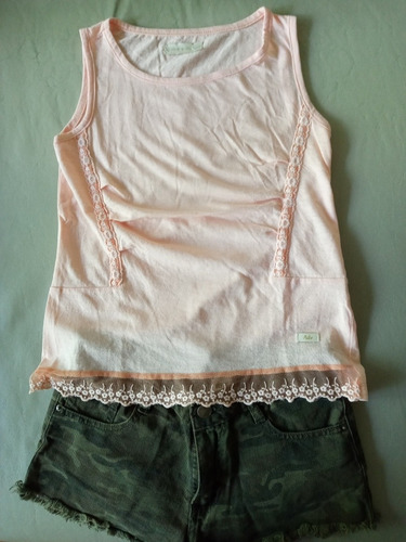 Short Camuflado Y Remera Adv. Para Nena