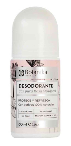 Desodorante Roll On Rosa Mosqueta Natural Botanika Vegano Dw