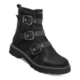 Bota Coturno Cravo E Canela 85654 Cp Feminino Confortável