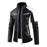 Chaqueta De Cuero De Moto Casual De Invierno For Hombre