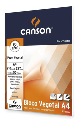 Papel Vegetal Canson A4 90 G/m² Pct C/50fls