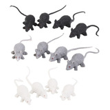 ' 12pcs Juguetes Modelos De Animales Artificiales Ratón Plás