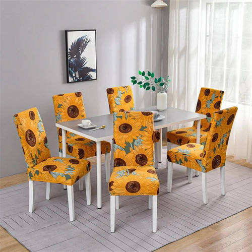 Funda Elástica Para Silla De Comedor Con Estampado Geométric