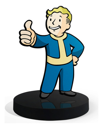 Totem Pequeno Boneco Vault-boy Thumbs Up 7cm + Base