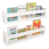 Kit 2 Prateleiras Livros Infantil Montessoriana Cor Branco