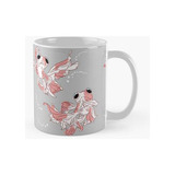 Taza Pez Dorado Rosa Negro Rosa Goldfisch Schwarz Calidad Pr