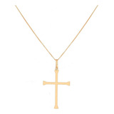 Cordão De Ouro 18k Corrente 60cm Veneziana Masc E Crucifixo