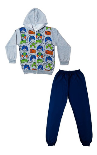 Kit 3 Conjuntos Moletom Juvenil Menino Roupa Inverno Atacado