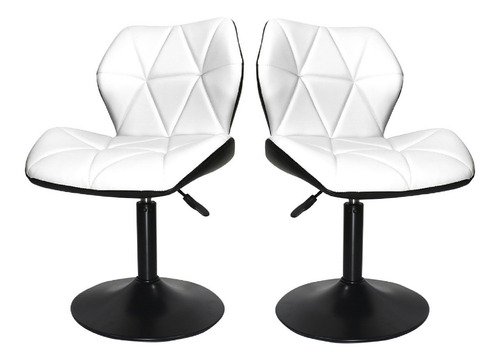 Set 2 Silla Decorativa Moderna Galena Blanca Negra