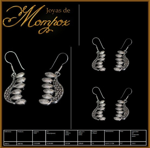 Aretes En Filigrana De Plata 