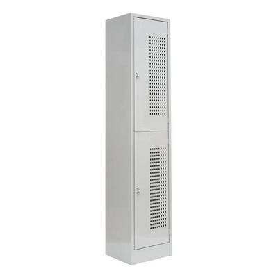 Locker Metálico 2 Puertas Rejilla Ventilación Gris Claro 84.5x32x38cm | MercadoLibre