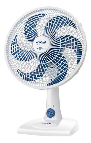 Ventilador De Mesa 6 Pás 30cm Super Power Vsp-30-w Mondial Cor Da Estrutura Branco/azul Escuro Cor Das Pás Branco/azul Escuro