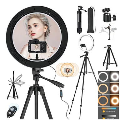 Aro de Luz LED 26cm Liying Luz Ajustable Bluetooth Trípode 130cm | Envío gratis