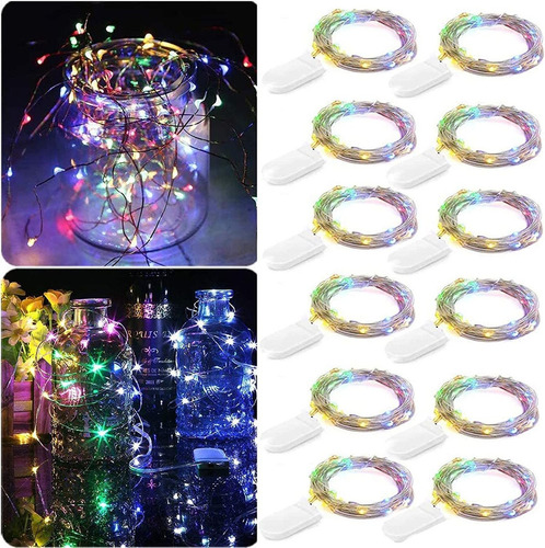 Mini Guirnaldas De Luces Multicolores, 12 Unidades, 2 M, 20 