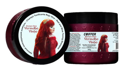 Shampoo Coiffer Cabelos Vermelho Vinho - 350g