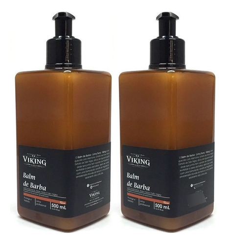 Kit 2 Balm De Barba Terra Profissional 500 Ml Viking Brand