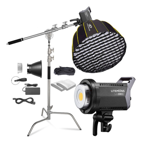 Iluminador Led Godox La200 + Softbox 140cm + Tripé Girafa