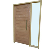 Puerta Madera Cedro Lateral Paño Fijo Vidrio Laminado 3+3