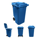 Lixeira Container Gari 240 Litros Lixo Com Rodas Comlurb Cor Azul