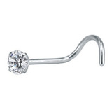 Piercing Nariz Nostril Aço Pedra Zirconia 3mm Pt De Luz