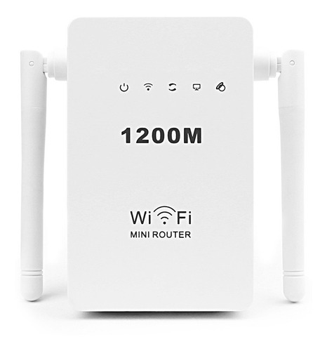 Repetidor Super Wi-fi Mini Roteador Wireless 2 Antenas 1200m Cor Branco Voltagem 110v/220v (bivolt