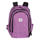 Mochila Escolar Urbana Grande Quaglia Q450 Color Violeta Melange Diseño De La Tela