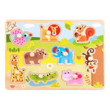 Puzzle Encastre Tooky Toy Animales Selva Piezas Madera Ft692