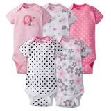 Gerber Baby Girls 5 Pack Onesies Elephantsflowers 36 Meses