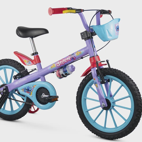 Bicicleta Infantil Aro 16 Do Stitch Bike Com Rodinhas Nathor