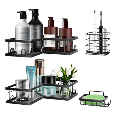 4 Pzs Estante Organizador Regadera De Baño Con Adhesivos | MercadoLibre