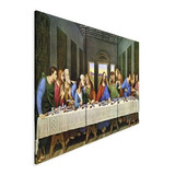 Quadro Decorativo 120x60 Sala Cozinha Ceia Apóstolos Jesus Cor Azul-turquesa Cor Da Armação Água