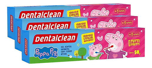 Kit Com 3 Creme Dental Infantil Peppa Pig Fluor Tutti Fruti