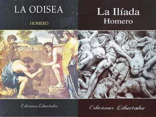 Lote X 2 Libros La Odisea / La Iliada, De Homero. Editorial Libertador, Tapa Blanda En Español, 2022