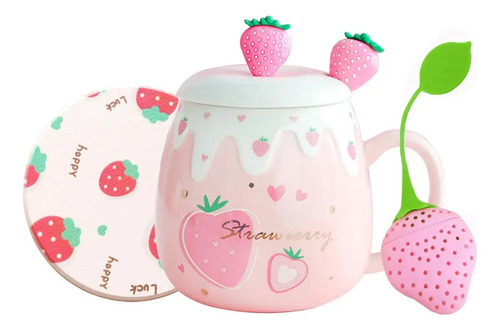 Taza Tazas Para Cafe Bonitas Kawaii Vasos De Fresa Regalo