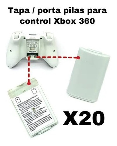 20 Tapa Pilas Portacajas Control Xbox 360 Porta Pilas Blanco