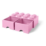 Lego Bloque 2 Cajones Apilable Original Cajonera Soft Pink