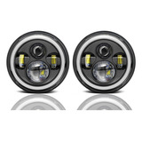 Par 7'' H4 Faros De Led Drl Ojos Ángel Wrangler Jeep Vocho