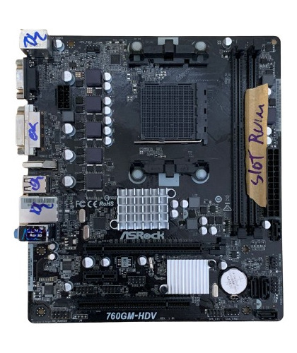 Placa Mãe Asrock 760gm-hdv Am3+ Com 1 Slot Memória Bom