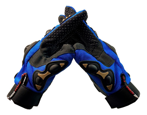 Guantes Tácticos Para Motocicleta Mano Completa Color Azul