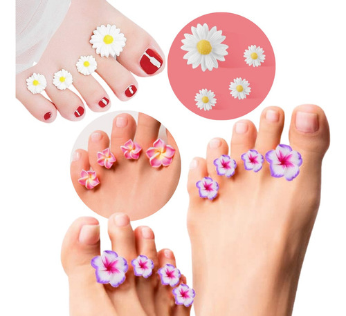 Separadores Dedos Silicón Pedicura Manicura Flores Uñas F Color Modelo 2