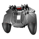 Gamepad Móvil Ak77, L1 L2 R1 R2 Con Ventilador + Dedales Color Negro