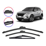 Kit 3 Palhetas Limpa Parabrisa Hyundai Creta 2017 2018 2019