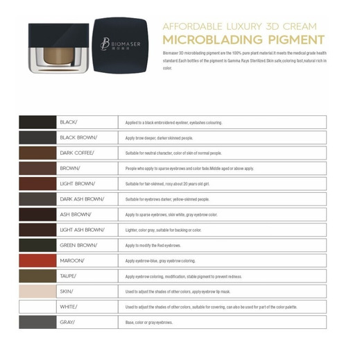 Pigmento Microblading Biomaser Color Dark Brown 