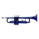 Trompeta Sib Silvertone Azul Doble Llave Sltp010