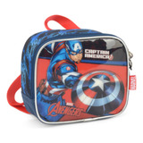 Lancheira Térmica Escolar Infantil Capitão América Marvel Cor Azul